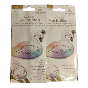 2X Multicolor Swan Air-Filled Foil Balloon Anagram Decorative Balloon